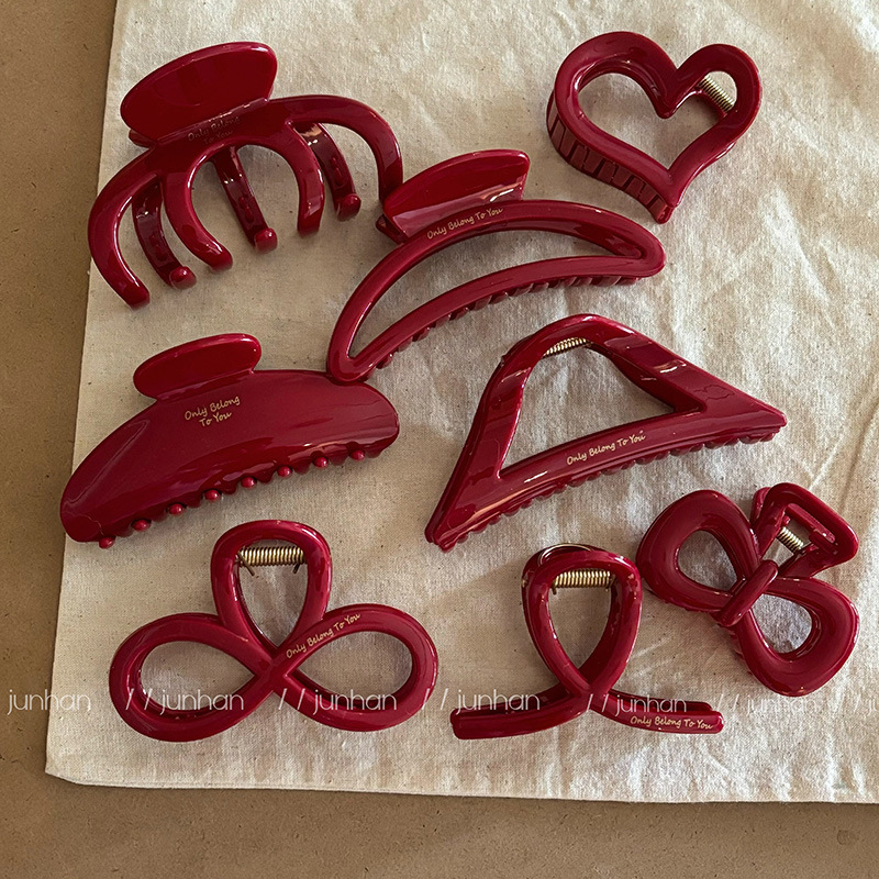 Hair Clip Claw Large - Collection Rouge Français! Grande poignée lettres