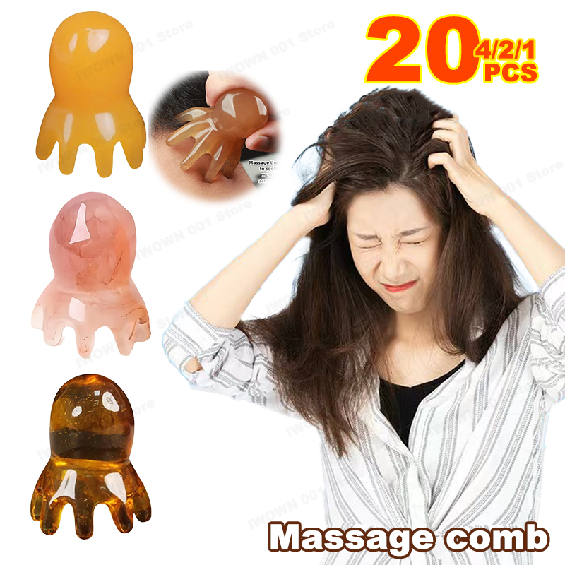 House Hair Care - Peigne à points d'acupuncture poulpe en